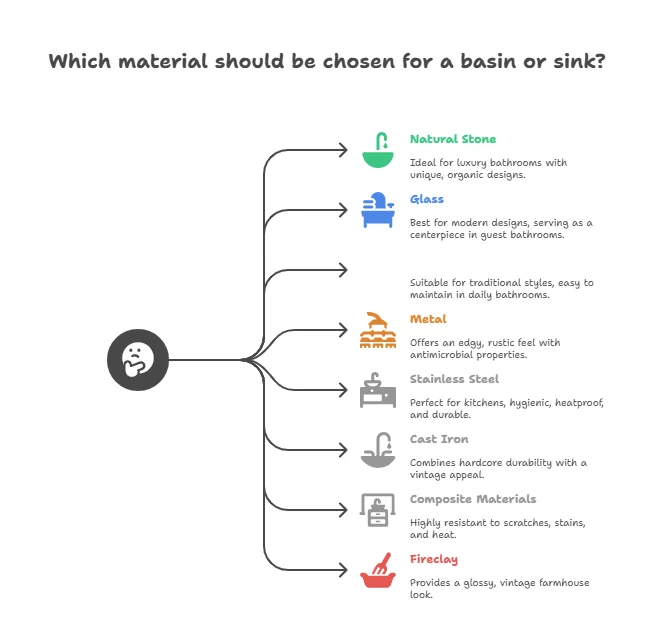 Material Choices: Basin vs Sink Options
